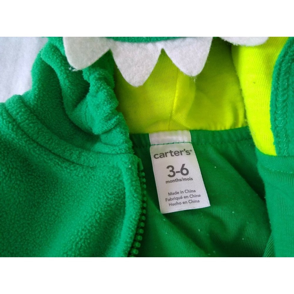 Carter's Dinosaur Dino Costume 3-6 months Green Halloween Plush Set Dragon - Picture 3 of 5